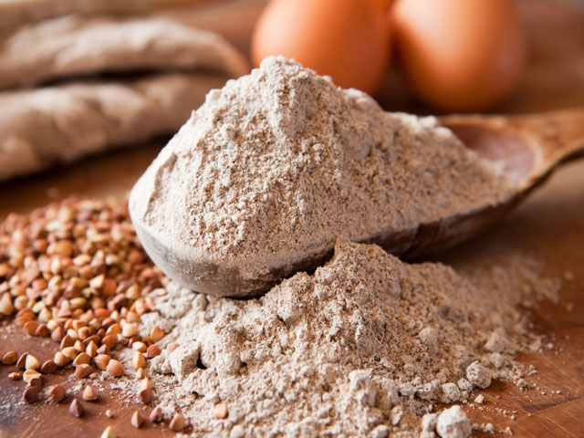 A scoop of buckwheat