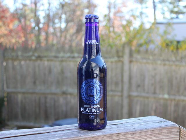 A bottle of Bud Light Platinum, a 6% ABV beer