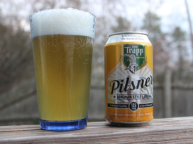 A 12oz pour of Von Trapp Brewing's Pilsner