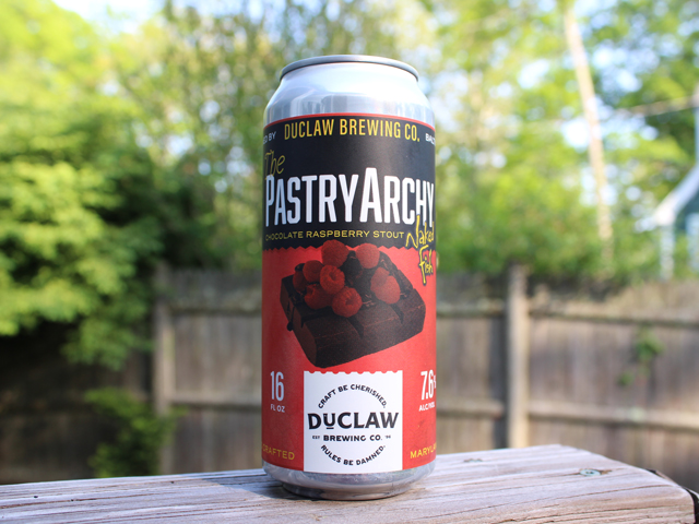 The PastryArchy, a Chocolate Raspberry Stout brewed by DuClaw Brewing Company