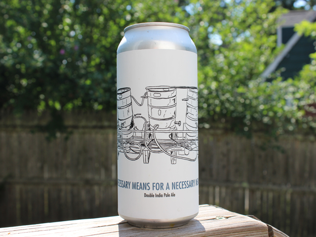 Necessary Means for a Necessary Means, a Double IPA brewed by Fidens Brewing Company
