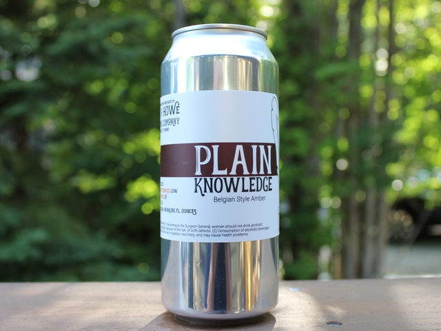 Plain Knowledge, a Belgian Style Amber brewed by Lucy & Howe Brewing Company
