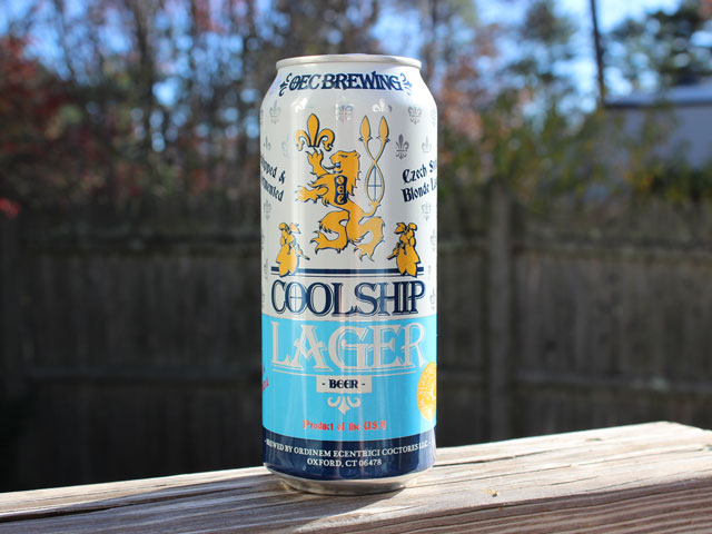 Coolship Lager, a Czech-Style Blonde Lager brewed by OEC Brewing