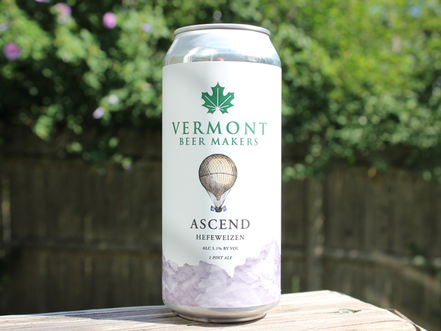 Ascend, a Hefeweizen brewed by Vermont Beer Makers