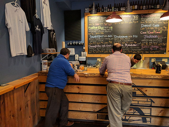 The Cold Harbor Brewing Company tap room in Westborough, MA