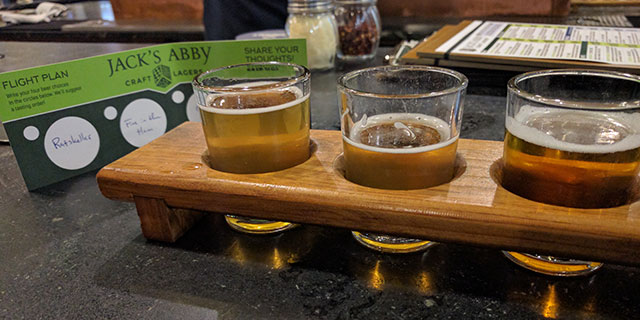 Samples of Jack's Abby beer (flight)