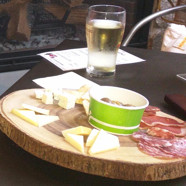 A charcuterie board at the Lookout Farm Taproom in Natick, MA