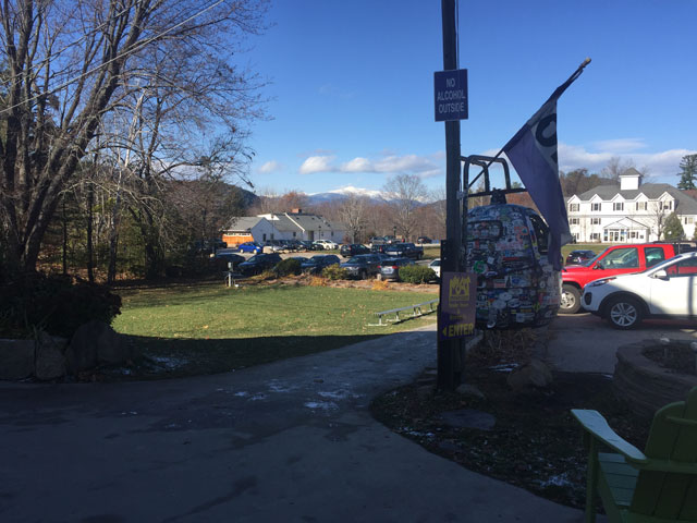 The view of the White Mountains from the North Conway, NH brewery