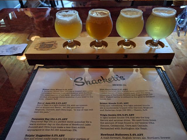 Shacketts Brewing Company Beer Flight