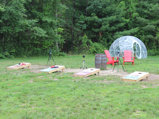 Twin Barns Brewing Co.'s Outdoor Beer Garden Games & COVID Igloo'