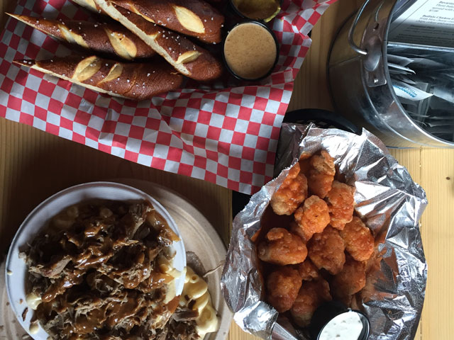 The food at Twin Barns Brewing near Lake Winnipesaukee