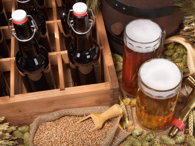 A subscription box of beer delivered and then poured into beer mugs