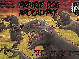 Dratz Brewing Company Prairie Dog Apocalypse craft beer label from Ayota Illustration