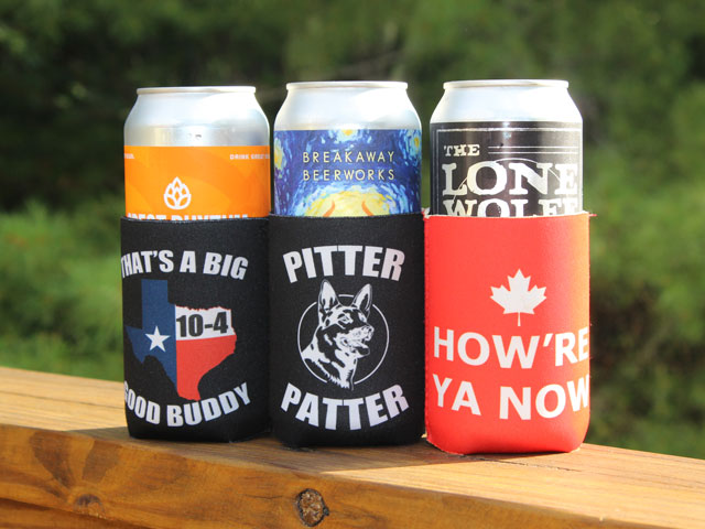 A set of Letterkenny beer koozies that are great for keeping your 12oz beer can cold