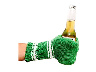 A Green Suzy Kuzy Beer Mitt