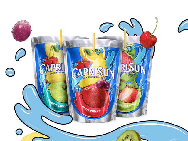 Pouches of Capri Sun drinks